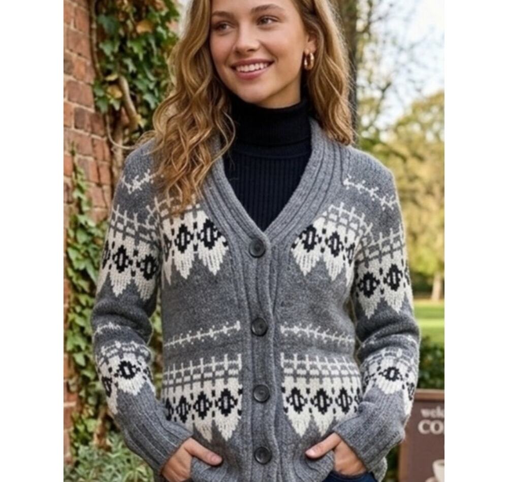 Vintage Y2K Western Style Wool Blend Cardigan by Moda International